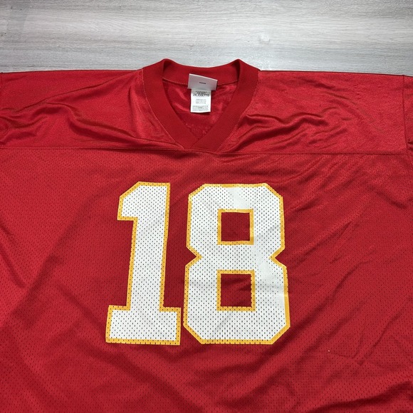 VINTAGE Kansas City Chiefs Elvis Grbac 18 Jersey Mens 2XL Red NFL Football Puma - Picture 6 of 15